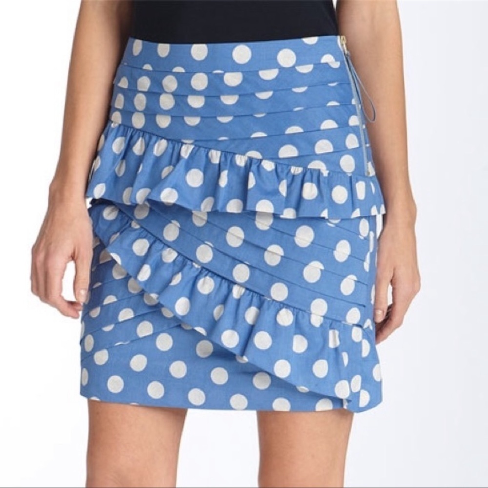 Antropologie Leifsdottir Blue Polka Dot Skirt